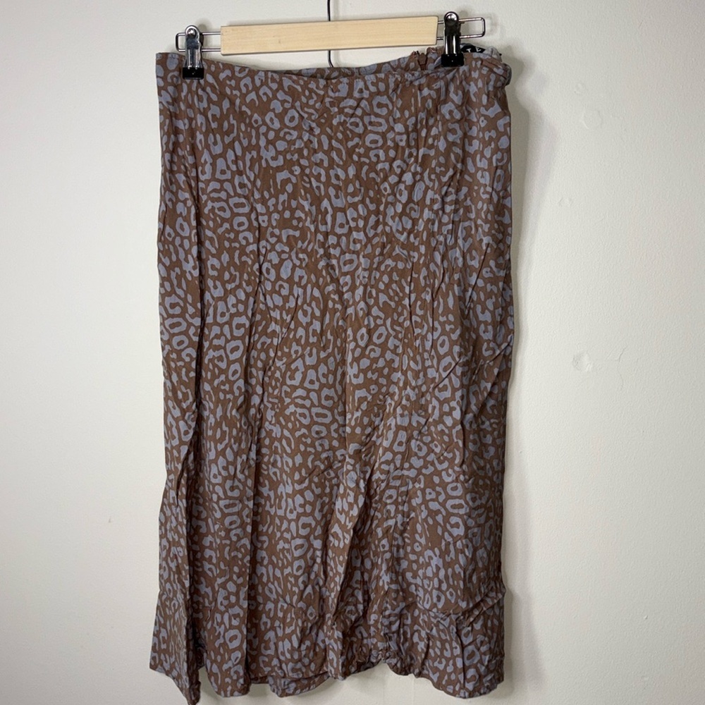 Motel Blue and Tan Cheetah Print Skirt